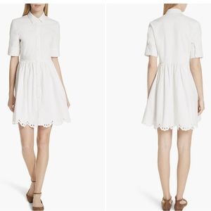 KATE SPADE cutwork white denim shirtdress, size 4